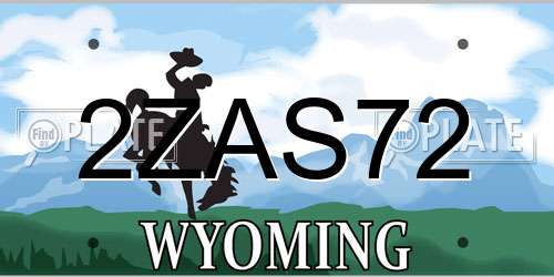 2ZAS72 Wyoming License Plate
