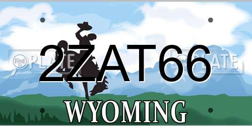 2ZAT66 Wyoming License Plate
