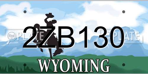 2ZB130 Wyoming License Plate