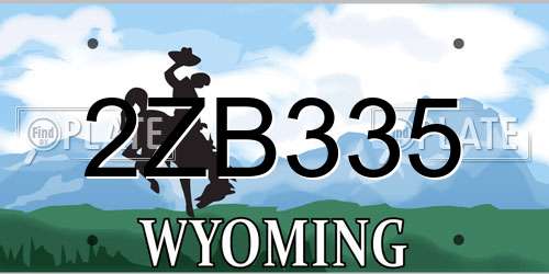 2ZB335 Wyoming License Plate