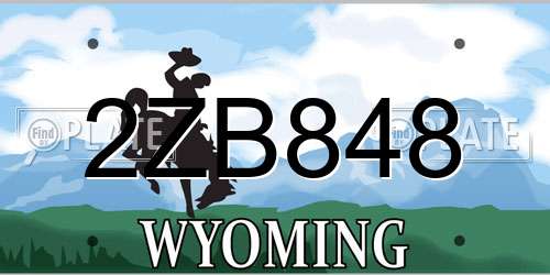 2ZB848 Wyoming License Plate