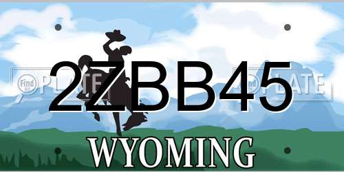 2ZBB45 Wyoming License Plate