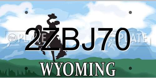 2ZBJ70 Wyoming License Plate