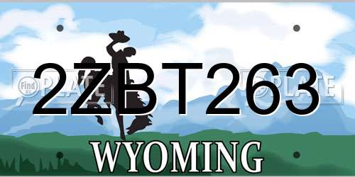 2ZBT263 Wyoming License Plate
