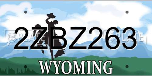 2ZBZ263 Wyoming License Plate