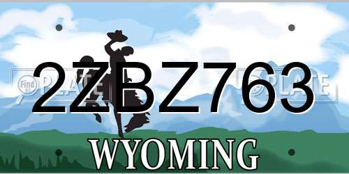 2ZBZ763 Wyoming License Plate