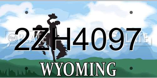 2ZH4097 Wyoming License Plate