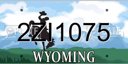 2ZI1075 Wyoming License Plate