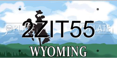 2ZIT55 Wyoming License Plate