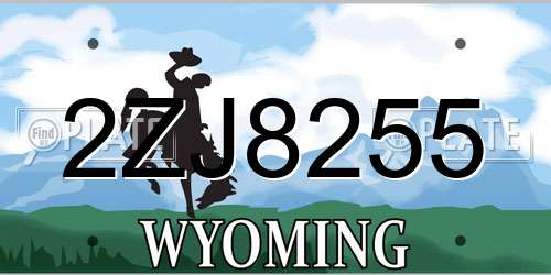 2ZJ8255 Wyoming License Plate