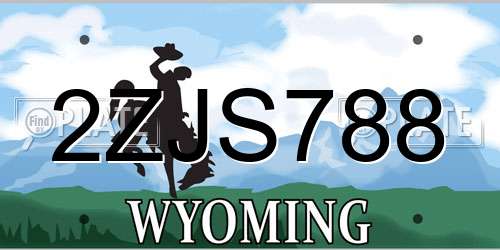2ZJS788 Wyoming License Plate