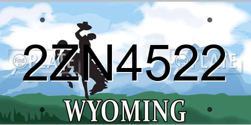 2ZN4522 Wyoming License Plate