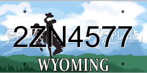 2ZN4577 Wyoming License Plate