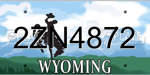 2ZN4872 Wyoming License Plate