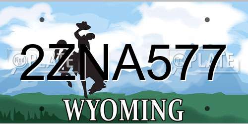 2ZNA577 Wyoming License Plate
