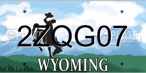 2ZQG07 Wyoming License Plate