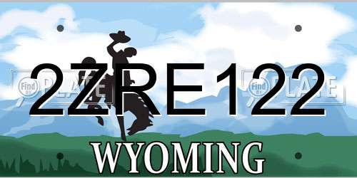 2ZRE122 Wyoming License Plate