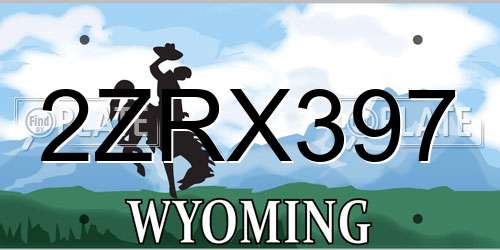 2ZRX397 Wyoming License Plate