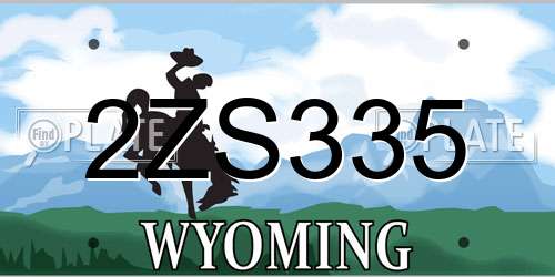 2ZS335 Wyoming License Plate