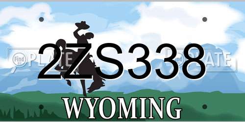 2ZS338 Wyoming License Plate