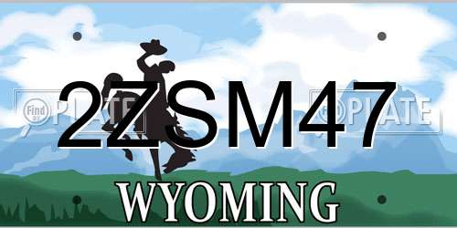 2ZSM47 Wyoming License Plate