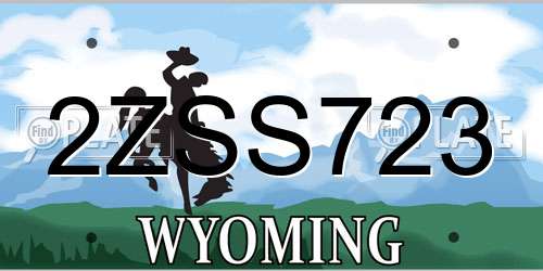 2ZSS723 Wyoming License Plate