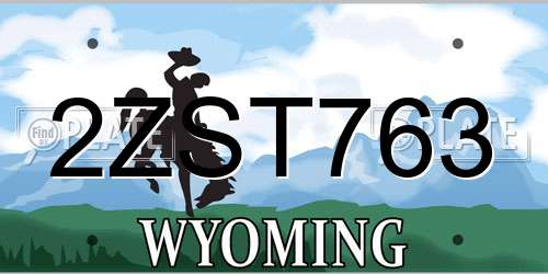 2ZST763 Wyoming License Plate