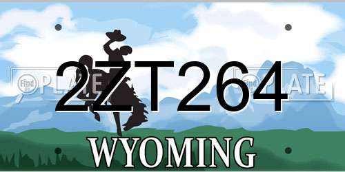 2ZT264 Wyoming License Plate