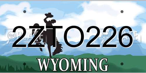 2ZTO226 Wyoming License Plate