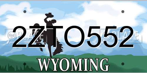 2ZTO552 Wyoming License Plate