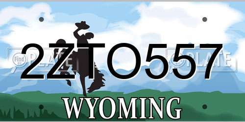 2ZTO557 Wyoming License Plate