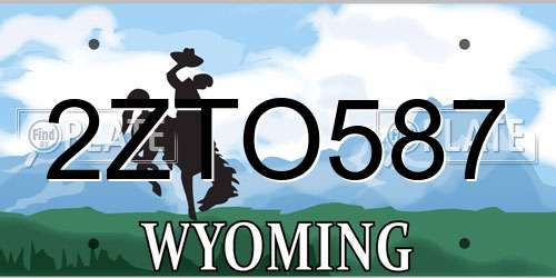 2ZTO587 Wyoming License Plate