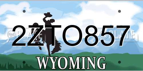 2ZTO857 Wyoming License Plate
