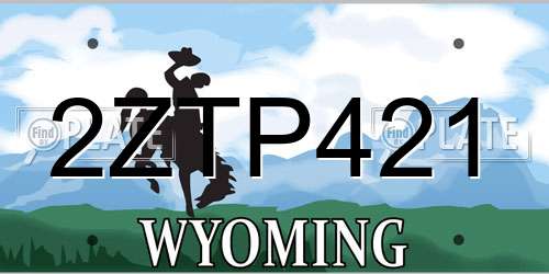 2ZTP421 Wyoming License Plate