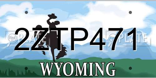 2ZTP471 Wyoming License Plate