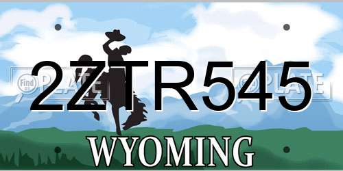 2ZTR545 Wyoming License Plate