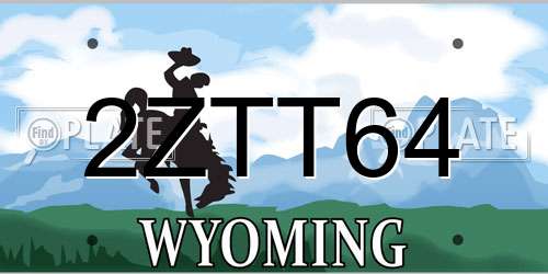 2ZTT64 Wyoming License Plate