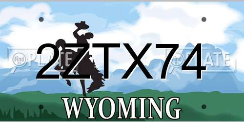 2ZTX74 Wyoming License Plate