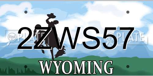 2ZWS57 Wyoming License Plate