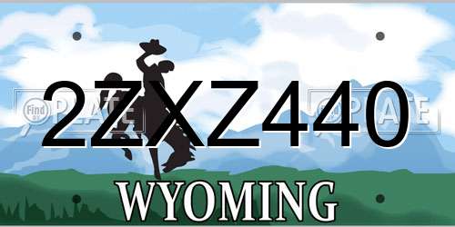 2ZXZ440 Wyoming License Plate