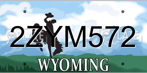 2ZYM572 Wyoming License Plate
