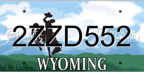 2ZZD552 Wyoming License Plate