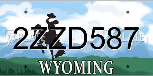 2ZZD587 Wyoming License Plate