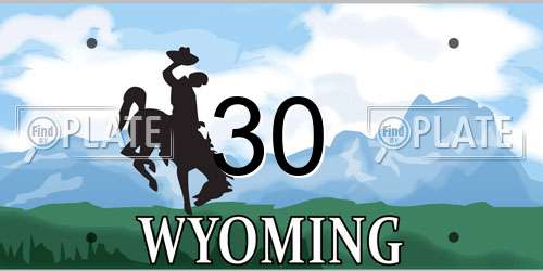 30 Wyoming License Plate