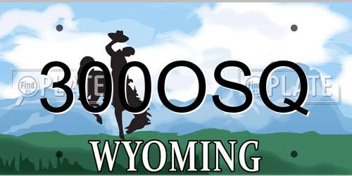 300OSQ Wyoming License Plate