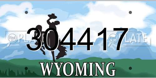 304417 Wyoming License Plate