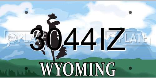 3044IZ Wyoming License Plate