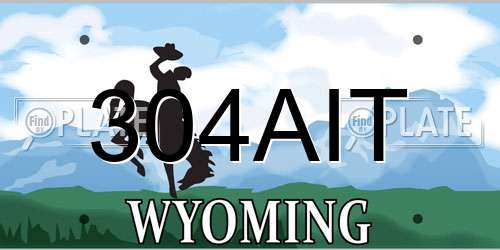 304AIT Wyoming License Plate