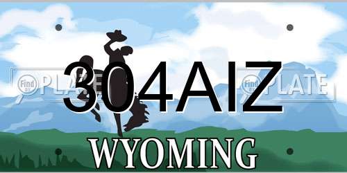 304AIZ Wyoming License Plate