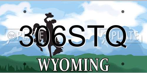 306STQ Wyoming License Plate